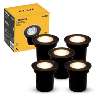 Imagem de Kit 5 Luminaria de Chão Led Solo Embutir 10w 3000k Branco Quente IP65 