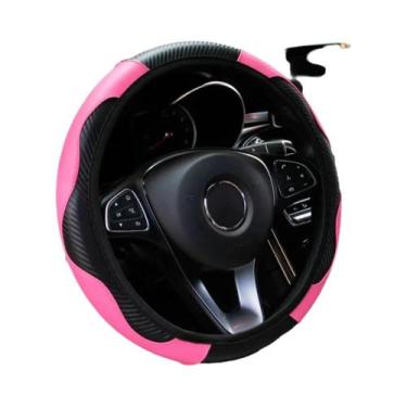 Imagem de Capa De Volante De Carro Em Couro De Fibra De Carbono PU De 14.5-15 Po