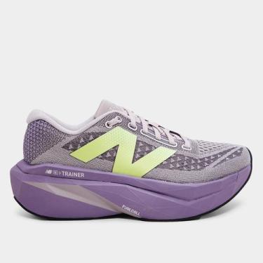 Imagem de Tênis New Balance Fuelcell Supercomp Trainer V3 Feminino, Cinza, Roxo,