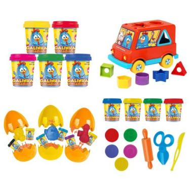 Imagem de COMP Kit Brincando com Galinha Pintadinha: 2 Massinhas + Baby Van + Ov