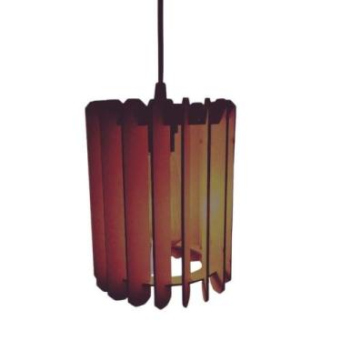 Imagem de Luminária Teto Tipo Pendente Quito Mdf - Completa Cor: Marrom - LENOBR