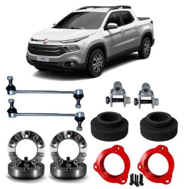 Imagem de Kit Lift Completo 4cm Epaçador 32mm Prolongador Fiat Toro - Borfix