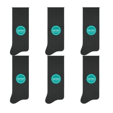 Imagem de 6 Pares de Meia Social Masculina Anatômica Sem Punho Algodão Selene 80
