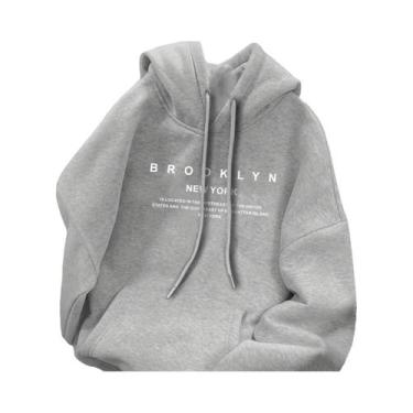 Imagem de Moletom Masculino De Outono Inverno Com Capuz Em Fleece Casual Solto C