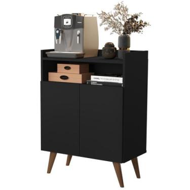 Imagem de Aparador Cantinho do Café Wind 2 Portas - Mega Fácil Móveis, Black