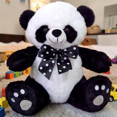 Imagem de Urso Panda de Pelúcia Sentado Com Laço 30cm Pandinha - Fizzy
