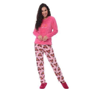 Imagem de Pijama Feminino Inverno Longo Soft Majestosa Fleece Adulto - Victory, 