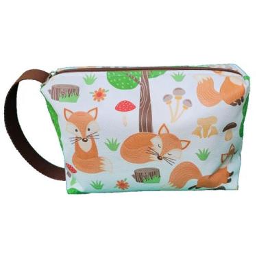 Imagem de Necessaire Infantil Porta fraldas itens de higiene Raposa Impermeável 