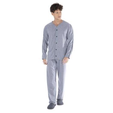 Imagem de Pijama De Inverno Masculino Victory Modelo Americano Camisa Com Botões