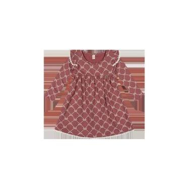 Imagem de Vestido Infantil Manga Longa Glinny, Marrom, 8