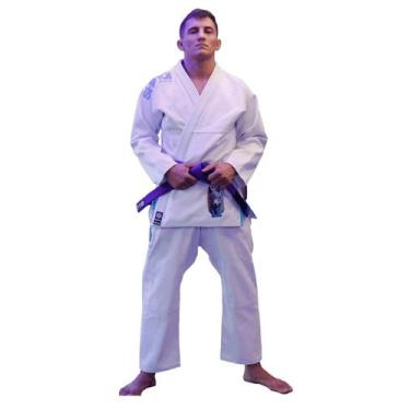 Imagem de Kimono Jiu Jitsu Overcoming Wolf Trançado Branco Shiroi, Branco, A1, M