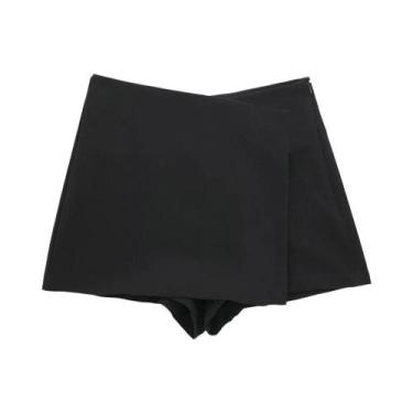 Imagem de Saias Shorts Assimétricas de Cintura Alta - Estilo Vintage Chic Willsh