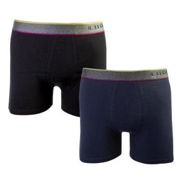 Imagem de Cueca Lupo Boxer Kit c/ 2 00784 PC, Preto, Cinza, GG