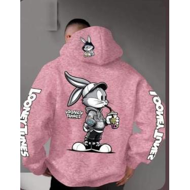 Imagem de Moletom Looney Tunes Pernalonga Unissex com Capuz  Flanelado 3 Cabos P