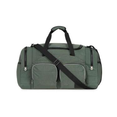 Imagem de Bolsa de Viagem Color Block Bolso Duplo Frontal Verde Escuro - Bagaggi