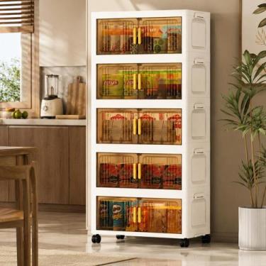 Imagem de Armário Organizador Multiuso Modular e Dobrável 55 cm com Rodízios 360