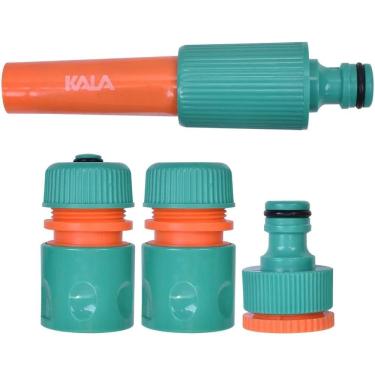 Imagem de Kit Esguicho para Mangueira de Jardim 4 Peças 1-2" e 3-4" Engate Rápido Stop Irrigação e Limpeza Kala