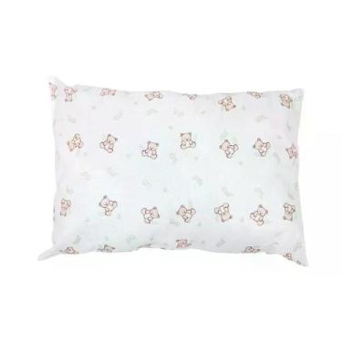 Imagem de Travesseiro Bebê Branco Ursinho Bolinha 40cm x 28cm Papi