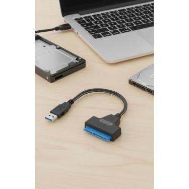 Imagem de Adaptador USB 3.0 p/ HD SSD 2.5" Preto  Dados Ultrarrápidos - Congratu