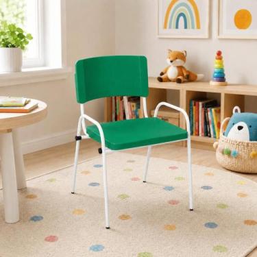 Imagem de Cadeira Infantil Iso Lume Para Creche Empilhável Em Aço Com Apoio de B