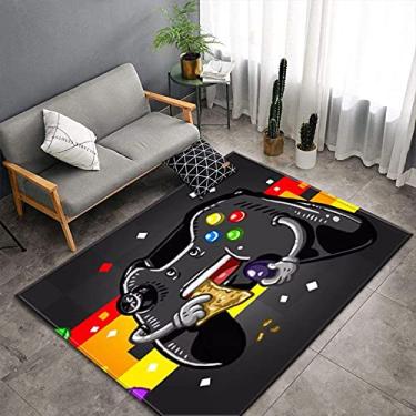 Imagem de Tapetes de área Gamer para quarto, meninos e adolescentes, controles de jogos, jogadores, tapete de jogo estampado, jogo de jogo, decoração de casa, tapetes antiderrapantes para crianças, jogadores, desenho animado 1 G: 90 cm L: 60 cm