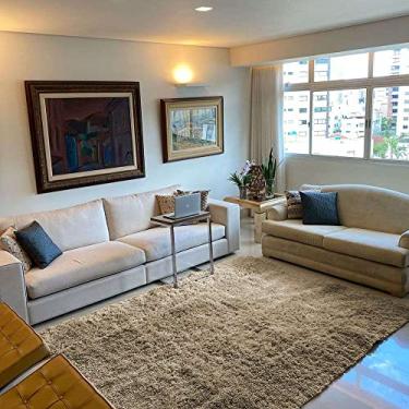 Imagem de Tapete Peludo Felpudo Para Sala e Quarto Cronos (Bege, 200x240)