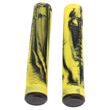 Imagem de Punhos de guidão de bicicleta, 1 par de punhos de guidão de borracha TPE macio leve para ciclismo(Preto amarelo)