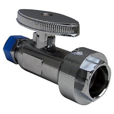 Imagem de LASCO Válvula de latão de parada reta 06-9295, entrada de conexão rápida OD de 5/8" para saída de compressão OD de 5/8" cobre/Pex/CPVC X 0,95 cm OD, cromado