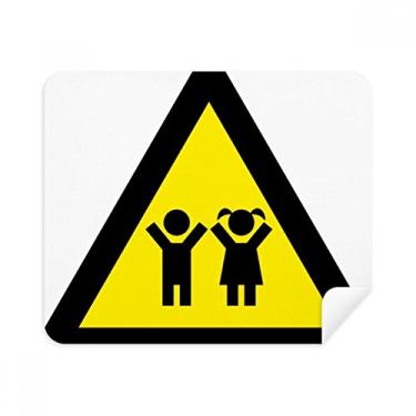 Imagem de Warning Symbol Limpador de tela de pano de limpeza de triângulo infantil amarelo preto 2 peças tecido de camurça