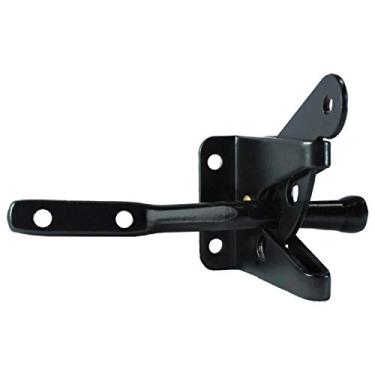 Imagem de Trava de portão de cerca de madeira unilateral – Preta – Revestimento em pó de grau marítimo para aparência de longa duração e resistência à ferrugem