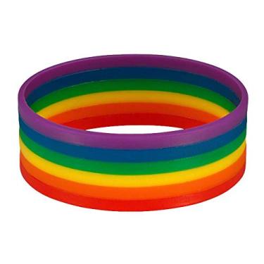 Imagem de blinkee Pulseira de borracha de silicone arco-íris que não acende