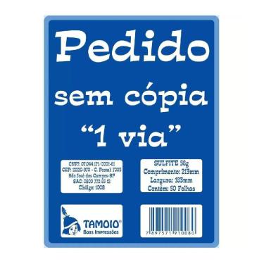 Imagem de Bloco Pedido 1/18 Tamoio 1 Via Médio 50 Folhas 1008 Com 20Un