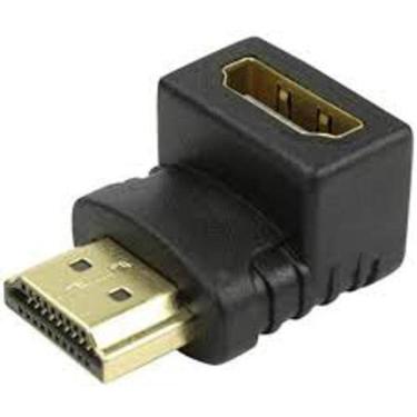 Imagem de Adaptador Hdmi Plástico - Macho Para Fêmea - 90 Graus