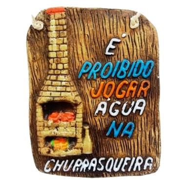 Imagem de Placa De Churrasco Decorativa - É Proibido Jogar Água - Bbq