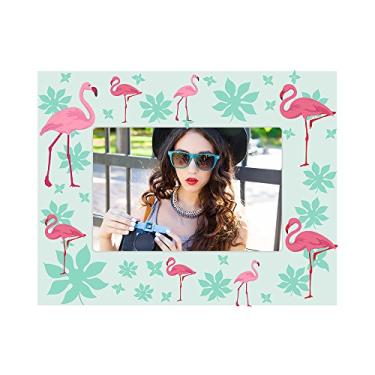 Imagem de Porta Retrato Mdf Para 1 10X15cm Flamingo Kapos Multicor 18X23