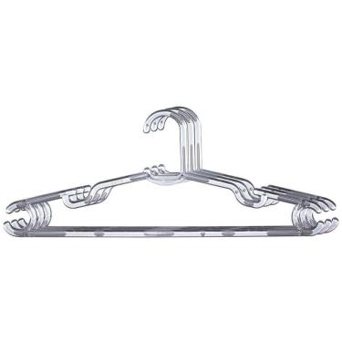 Imagem de Cabide Acrílico Adulto 3 Peças com Cava Translúcido