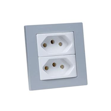 Imagem de Espelho Duplo Reto 2 Tomadas 20A COR:CINZA