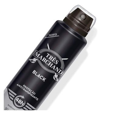 Imagem de Desodorante Aerossol Antitranspirante Très Marchand Masculino Black 150ml
