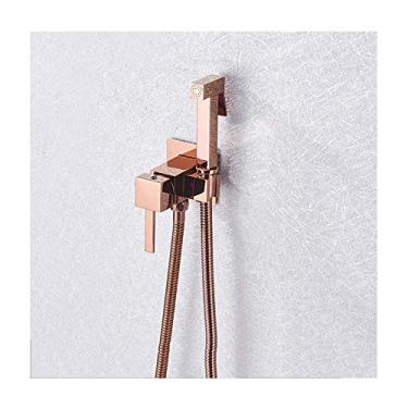 Imagem de Pulverizador de bidê com água fria e quente de latão portátil lavador de fraldas de pano conjunto pulverizador de chuveiro de parede de furo único chuveiro torneira de bidê para limpeza de v