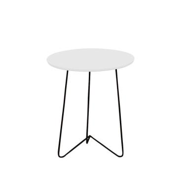 Imagem de Mesa Lateral Roma Branca 60 - Industrial