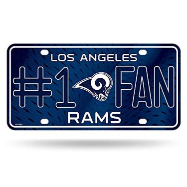 Imagem de Placa de licença NFL Rico Industries #1 Fan Metal, Los Angeles Rams