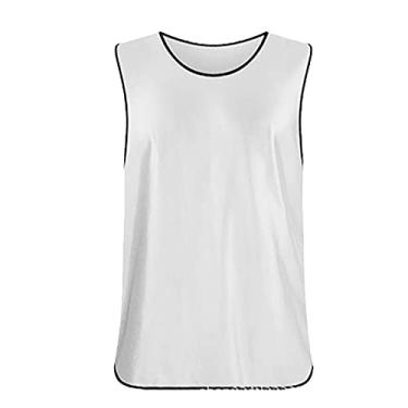 Imagem de Coletes sem mangas Scrimmage camisas de grupo de basquete respiráveis futebol treinamento equipe camisas de futebol pinhetes de futebol para homens mulheres 6 peças, branco, tamanho grande