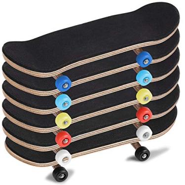Imagem de Mini skates 1 peça maple profissional de madeira - liga de dedo skates de dedo caixa pequena reduzir a pressão presentes para crianças lembrancinhas(Donkerblauw)
