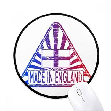 Imagem de DIYthinker UK Triangle Landmark Flag Mouse Pad Desktop Office Tapete Redondo para Computador