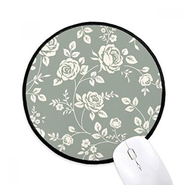 Imagem de DIYthinker Folha rosa flor planta ilustração mouse pad desktop escritório tapete redondo para computador