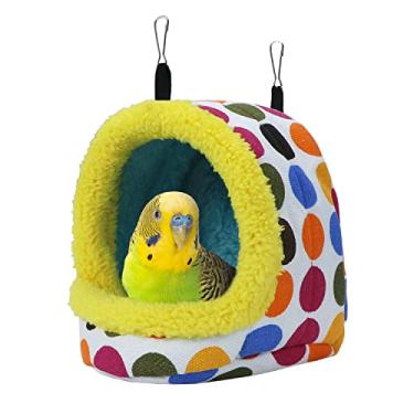 Imagem de Litewoo - Cama de Pelúcia para Pássaros, Quente e Aconchegante, para Conure, Periquito, Canário e Outros, Material de Pelúcia, Tamanho M: 14x14x17 cm, G: 18x18x22 cm