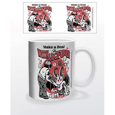 Imagem de Pyramid America - Illustrata - Caneca Lucifurr 325 ml - Copo de cerâmica exclusivo para bebedouro de café, cacau e chá - Resistente a lascas e impresso nos dois lados