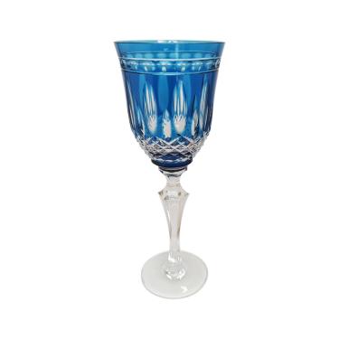 Imagem de Taça vinho tinto em cristal Strauss Overlay 237.068 350ml azul claro