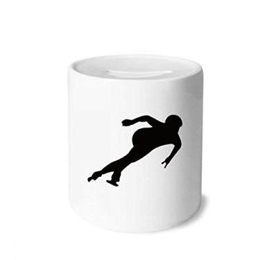 Imagem de DIYthinker Skating Winter Sport Black Outline Caixa de dinheiro Caixa de cerâmica Porta-moedas Presente de cofrinho