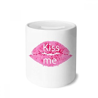 Imagem de DIYthinker Caixa de cerâmica rosa para guardar dinheiro Kiss Me Dia dos Namorados